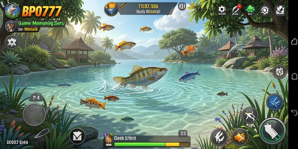 Tampilan gameplay BPO777 yang menarik dan seru saat memancing.