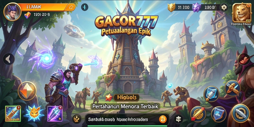 Tampilan gameplay Tower Defense yang seru dan menantang di GACOR777.