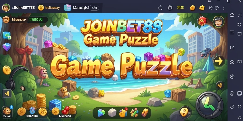 Tangkapan layar gameplay dari aplikasi Puzzle JOINBET88 dengan tampilan penuh warna.