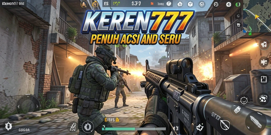 Screenshot gameplay KEREN777 menampilkan aksi tembak-menembak yang mendebarkan.