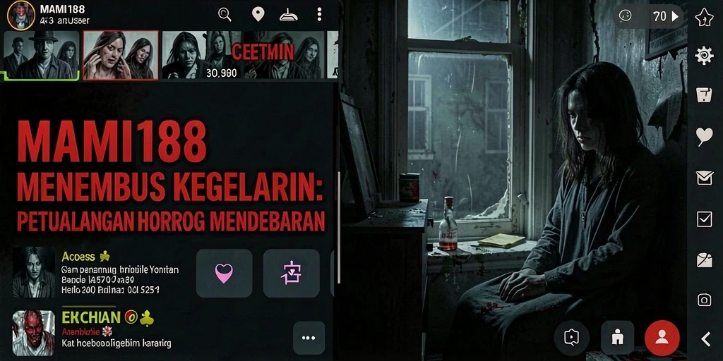 Screenshot gameplay MAMI188 menampilkan suasana kegelapan dan ketegangan yang memikat.
