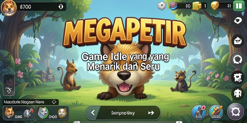 Screenshot MEGAPETIR menampilkan gameplay Idle yang menarik.