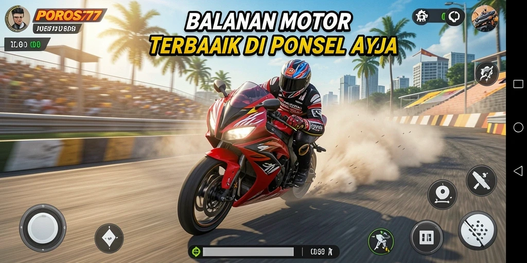 Tampilan aktif dari balapan motor di POROS77 penuh adrenalin.