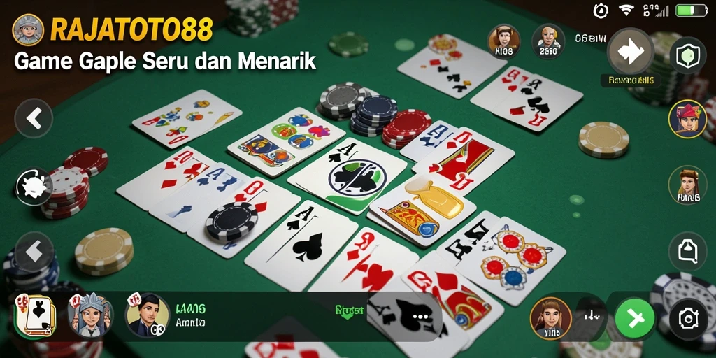 Tampilan gameplay seru dalam RAJATOTO88 yang penuh strategi Gaple.