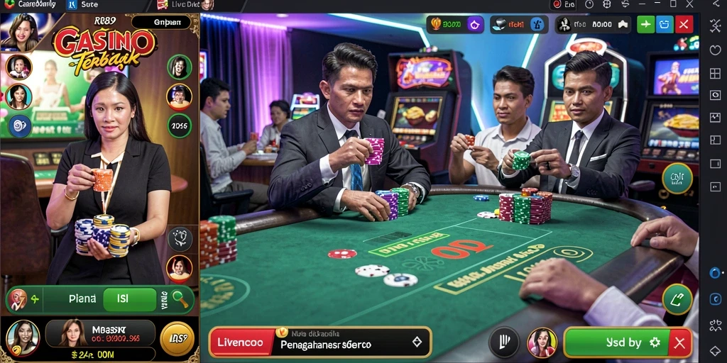 Gameplay seru dengan dealer profesional di aplikasi Live Casino.