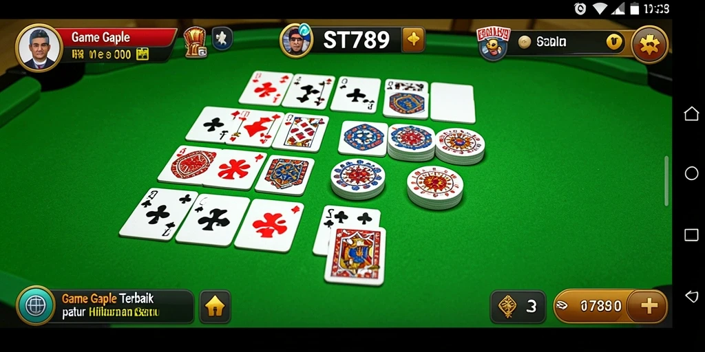 Tampilan gameplay ST789 yang mengasyikan dalam permainan Gaple.