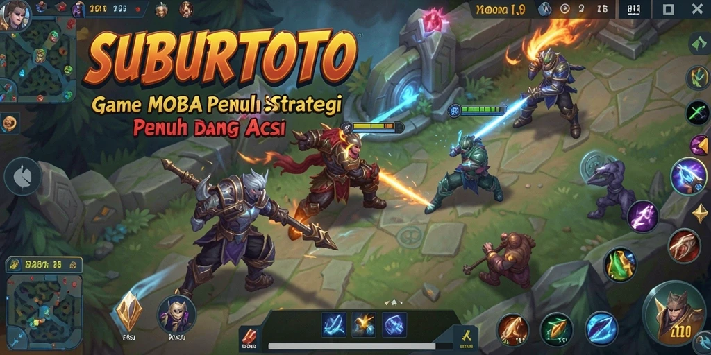 Tampilan seru dari gameplay MOBA SUBURTOTO yang mendebarkan.