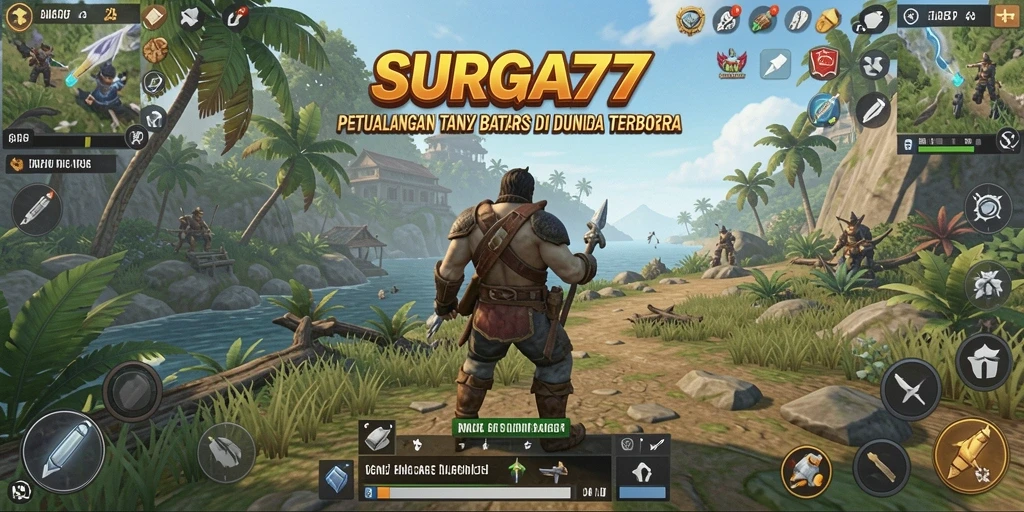 Screenshot menunjukkan petualangan seru dalam dunia terbuka.