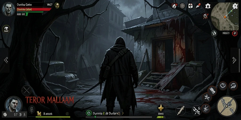 Gameplay W67 menampilkan suasana horror yang mencekam dan penuh ketegangan.